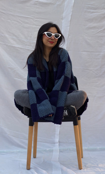 Checkered Crochet Jacket